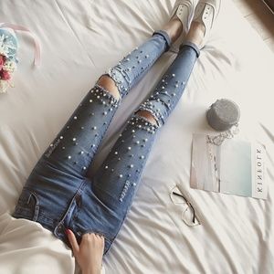Slim Jeans with Beads
